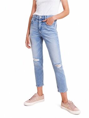 NWT Anthropologie 25 pilcro Ultra high rise slim ankle jeans 320 light blue -
